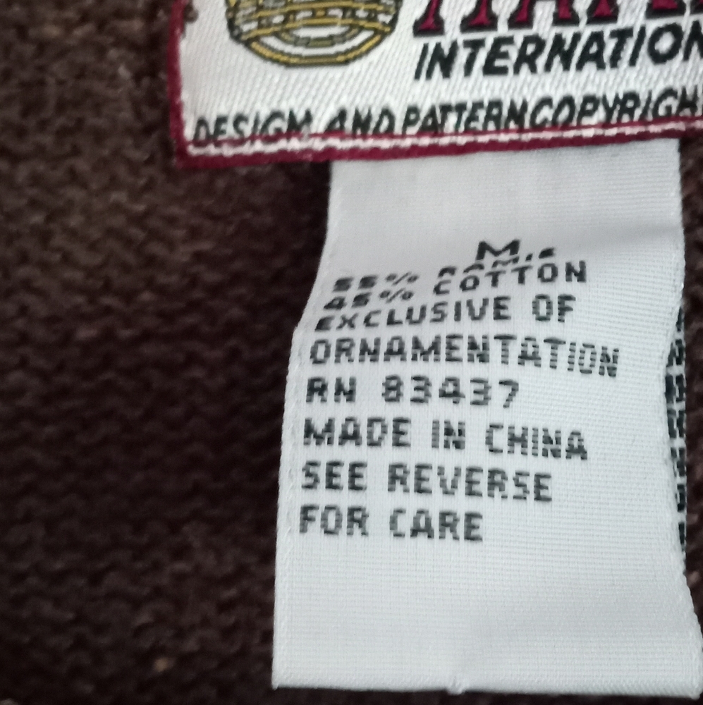 TIARA International Rich Brown Beads Embroidery Velvet Facing Cardigan-Size: M - Picture 10 of 15